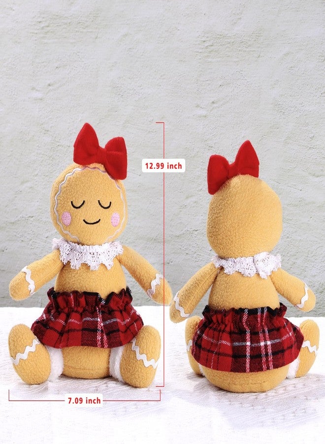 BWFY 2PC Gingerbread Man Christmas Decorations Indoor for Christmas Ornament Home Decor Gingerbread Doll for Gift Door Window Table Tree Holiday Xmas Season Decor - Image 5